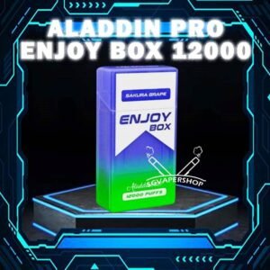 ALADDIN PRO ENJOY BOX 12000 DISPOSABLE The ALADDIN PRO ENJOY BOX 12000 puffs , in our Vape Singapore Ready Stock , get it now with us and same day delivery ! Enjoy delicious vaping experience  The ALADDIN Enjoy Box 12k Puffs! Design in a sleek cigarette box style design with a cap for mouthpiece protection! Enjoy 15+ delightful flavors with 12000 smooth puffs, each bursting with sweet perfection! Specification : Nicotine : 50mg (5%) Approx : 12000 puffs Rechargeable Battery 650mAh Charging Port: Type-C ⚠️ALADDIN PRO ENJOY BOX 12000 FLAVOUR LINE UP⚠️ Energy Drink Guava Hazelnut Coffee Strawberry Mango Honeydew Syrup Bandung Strawberry Blackcurrant Mango Strawberry Kiwi Yakult Strawberry Grape Double Mango Candy Honeydew Yakult Mango Yakult Mango Peach Sour Bubblegum Solero Lime Gummy Bear Grape Lychee Grape Bubblegum Mixed Bubblegum Mango Bubblegum Sakura Grape Strawberry Bubblegum Solero Yakult Solero Ice Cream White Coffee SG VAPE COD SAME DAY DELIVERY , CASH ON DELIVERY ONLY. TAKE BULK ORDER /MORE ORDER PLS CONTACT ME : SGVAPERSHOP VIEW OUR DAILY NEWS INFORMATION VAPE : TELEGRAM CHANNEL