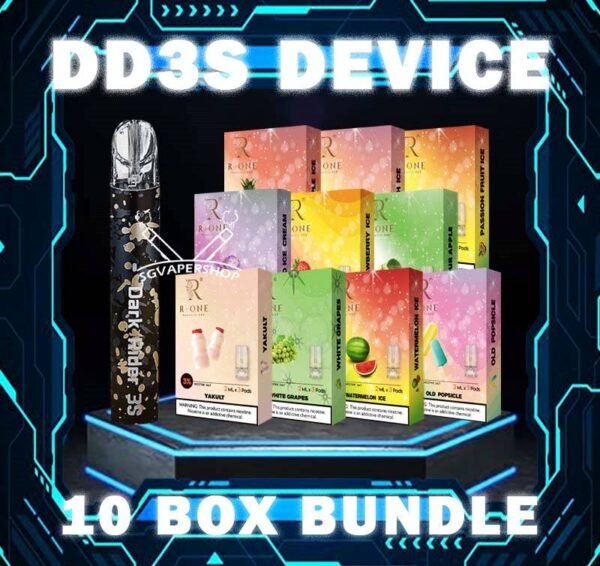 DD3S DEVICE BUNDLE 190 - VAPE SINGAPORE SG COD The DD3S DEVICE BUNDLE 190 Package include : 1x Dark Rider 3s Device 10x Pod Flavour (3pcs Per Pack) Free Delivery DD3s Device is the new innovation vape pen with multi colors flashing light by DD. Features battery capacity 450mAh for longer usage time. The unique design of button allows you to on or off the flashing light and also to switch low or high power wattage. The Dark Rider 3 Device is compatible with 1st generation pod flavour including RELX, SP2 and LANA. The DD3s Vape also is Dark Rider 3s system Closed Pod , Get it used Good Quality now ! ⚠️DD3S DEVICE COLOR LINE UP⚠️ Camo Ocean Myth Pearl White Unicorn Volcano ⚠️CHOOSE BUNDLE POD FLAVOUR BRAND⚠️ SP2 POD LANA POD R-ONE POD SG VAPE COD SAME DAY DELIVERY , CASH ON DELIVERY ONLY. TAKE BULK ORDER /MORE ORDER PLS CONTACT ME : SGVAPERSHOP VIEW OUR DAILY NEWS INFORMATION VAPE : TELEGRAM CHANNEL