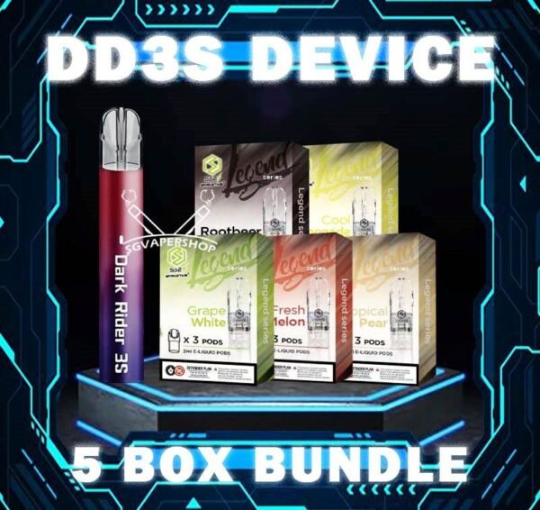 DD3S DEVICE BUNDLE 120 - VAPE SINGAPORE SG COD  The DD3S DEVICE BUNDLE 120 Package include : 1x Dark Rider 3s Device 5x Pod Flavour (3pcs Per Pack) Free Delivery DD3s Device is the new innovation vape pen with multi colors flashing light by DD. Features battery capacity 450mAh for longer usage time. The unique design of button allows you to on or off the flashing light and also to switch low or high power wattage. The Dark Rider 3 Device is compatible with 1st generation pod flavour including RELX, SP2 and LANA. The DD3s Vape also is Dark Rider 3s system Closed Pod , Get it used Good Quality now ! ⚠️DD3S DEVICE COLOR LINE UP⚠️ Camo Ocean Myth Pearl White Unicorn Volcano ⚠️CHOOSE BUNDLE POD FLAVOUR BRAND⚠️ SP2 POD LANA POD R-ONE POD SG VAPE COD SAME DAY DELIVERY , CASH ON DELIVERY ONLY. TAKE BULK ORDER /MORE ORDER PLS CONTACT ME : SGVAPERSHOP VIEW OUR DAILY NEWS INFORMATION VAPE : TELEGRAM CHANNEL