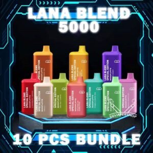 10PCS LANA BLEND 5000 DISPOSABLE BUNDLE - SG VAPER SHOP The 10PCS LANA BLEND 5000 DISPOSABLE BUNDLE Package include : 10 x LANA BLEND 5K PUFFS 1 x Free Gift Free Delivery Lana Blend 5000 Special Edition Disposable Vape  is a compact and stylish disposable vape kit that offers a convenient and satisfying vaping experience, it is perfect for those who prefer a simple yet stylish look. One of the standout features of the Lanabar 5000 is its flavor options. The device offers a range of flavors to choose from, each with its own unique taste profile. The flavors are well-balanced and do not contain any harsh or irritant ingredients, making for a smooth and enjoyable vaping experience. Whether you prefer sweet, fruity, or menthol flavors, the the Lanabar 5000 has something for everyone. Another advantage of the the Lanabar 5k is its size and portability. The device is small and lightweight, making it easy to carry in your pocket or bag. It’s perfect for those who need a discreet and convenient vaping solution, whether you’re at work, home, or on the go. The disposable design also means that you don’t have to worry about replacing parts or cleaning the device, making it a hassle-free option for those who want a simple and straightforward vaping experience. Specifications : Puff : 5000 Puffs Nicotine : 3% Capacity : 13ml Battery : 850mAh Charging : Rechargeable with Type C ⚠️LANA BLEND 5000 DISPOSABLE FLAVOUR LINE UP⚠️ Aloe Yogurt Chrysanthemum Tea Double Mint Grape Apple Ice Grape Bubblegum Grape Honey Ice Lemon Tea Mango Peach Ice Sea Salt Lemon Strawberry Mango Ice Tie Guan Yin Yakult Watermelon Bubblegum Honeydew Watermelon Pomelo White Tea SG VAPE COD SAME DAY DELIVERY , CASH ON DELIVERY ONLY. TAKE BULK ORDER /MORE ORDER PLS CONTACT ME : SGVAPERSHOP VIEW OUR DAILY NEWS INFORMATION VAPE : TELEGRAM CHANNEL
