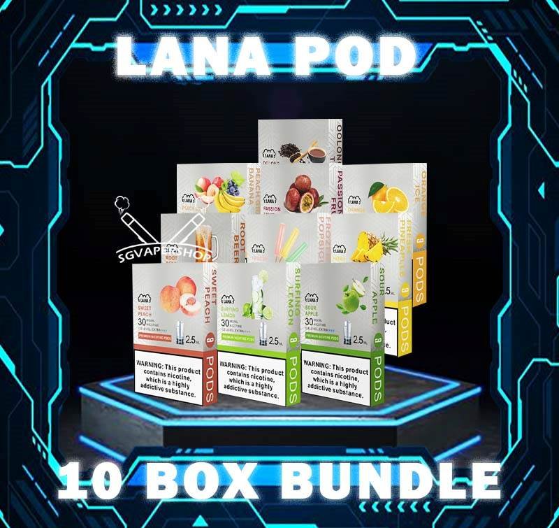 LANA POD BUNDLE 130 - SG VAPER SHOP The LANA POD BUNDLE 130 Package include : 10x Box Lana pod Flavour (3pcs Per Pack) Free Delivery Lana VAPE replacement pre-filled pod FLAVOUR  from Lanavape used for lana device, or some pod device which mouthpiece size as same as Lana pods.It's made of PCTG and ceramic coil and comes with leakproof design. Besides, It filled with 2.5ml capacity nicotine salt with various fruity flavors, which meet your dairy needs. The transparent pod comes with random LED light color when you inhaling, bring you extra cooling vaping experience. One pod can smoke about 500 to 600 times. After smoking, you can directly discard and replace the next one. ⚠️LANA POD FLAVOUR LINE UP⚠️ Berry Grapefruit Berry Blast BlueBerry Ice Cantaloupe Iced Coffee Cold Coke Cranberry Juice Popsicle Icy Slush Guava Iced Tea Jasmine Long Jing Juicy Grape Kiwi Iced Lychee Iced Mango Mango Milkshake Mango Passion Fruit Mineral Water Mung Bean Oolong Tea Orange Ice Passion Fruit Sweet Peach Peach Grape Banana Peppermint Pineapple Red Wine Rootbeer Skittles Sour Apple Strawberry Milk Strawberry Watermelon Surfing Lemon Taro Ice Cream Tie Guan Yin Lush Ice (Watermelon) SG VAPE COD SAME DAY DELIVERY , CASH ON DELIVERY ONLY. TAKE BULK ORDER /MORE ORDER PLS CONTACT ME : SGVAPERSHOP VIEW OUR DAILY NEWS INFORMATION VAPE : TELEGRAM CHANNEL