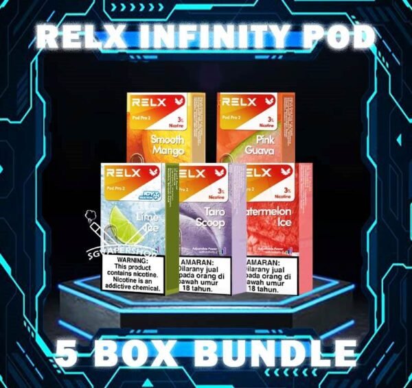 RELX INFINITY POD BUNDLE 115 - SG VAPER SHOP The RELX INFINITY POD BUNDLE 115 Package include : 5x Box Infinity pod Flavour (3pcs Per Pack) Free Delivery RELX Infinity pod come in a wide range of flavors with a massive 2ml capacity for its pre-filled nicotine salt e-juice pods that lasts approximately 650 puffs. Discover out signature Menthol Xtra 5% Nicotine flavor, alongside popular options like Infinity Pod Watermelon Ice, Tangy Grape , Mint Freeze , Jasmine Green Tea, Strawberry Burst, and Oolong Tea. For those craving extra sweetness, you can also enjoy Root Brew or Dark Sparkle flavors. ⚠️RELX INFINITY POD FLAVOUR LINE UP⚠️ Blueberry Splash Crisp Apple Jasmine Green Tea Pink Guava Root Brew Honey Pomelo Fresh Peach Lychee Ice Lemon Zest Honeydew Melon Iced Latte White Coffee Thai Milk Tea Smooth Mango Orange Sparkle Strawberry Burst Dark Sparkle Lime Sparkle Banana Freeze Ludou Ice Lime Ice Taro Scoop Oolong Tea LongJing Tea Iced Black Tea Tangy Grape Watermelon Ice Menthol Xtra Mint Freeze Lemon Mint Rich Tobacco Classic Tobacco Menthol Extra 0mg Watermelon Ice 0mg SG VAPE COD SAME DAY DELIVERY , CASH ON DELIVERY ONLY. TAKE BULK ORDER /MORE ORDER PLS CONTACT ME : SGVAPERSHOP VIEW OUR DAILY NEWS INFORMATION VAPE : TELEGRAM CHANNEL