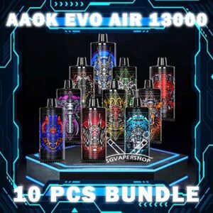 10PCS AAOK EVO AIR 13000 DISPOSABLE BUNDLE - VAPE SINGAPORE SG COD The 10PCS AAOK EVO AIR 13000 DISPOSABLE BUNDLE Package include : 10 x AAOK EVO AIR 13K PUFFS 1 x Free Gift Free Delivery The AAOK EVO AIR 13K PUFFS DISPOSABLE is a Airjuatable Airflow Vape , Ready stock in vape singapore Sg Vape Cod. Available 10 Flavour line up for you choose. Get it now with SG VAPER SHOP ! ⚠️AAOK EVO AIR 13000 FLAVOUR LINE UP⚠️ Apple Pie Banana Vanilla Custard Candy Guava Mint Grape Apple Ice Oat Milk Pineapple Colada Pear Watermelon Root Beer Sirap Bandung Strawberry Vanilla SG VAPE COD SAME DAY DELIVERY , CASH ON DELIVERY ONLY. TAKE BULK ORDER /MORE ORDER PLS CONTACT ME : SGVAPERSHOP VIEW OUR DAILY NEWS INFORMATION VAPE : TELEGRAM CHANNEL