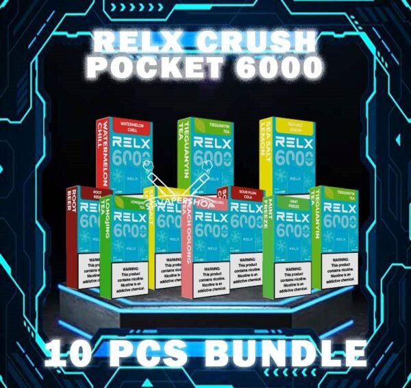 10PCS RELX CRUSH POCKET 6000 DISPOSABLE BUNDLE - SG VAPER SHOP The 10PCS RELX CRUSH POCKET 6000 DISPOSABLE BUNDLE Package include : 10 x RELX CRUSH POCKET 6K PUFFS DISPOSABLE 1 x Free Gift Free Delivery The RELX 6000 Puffs vape Ready stock at Singapore sg shop on sale for same day delivery. This Kit offers a refreshing summer experience with its subtle sweetness, strong cooling effect, and moderate richness RELX Pocket features a puff count of up to 6k puffs, an atomizer with a mech coil 2.0, powered by 10W. Equipped with a 470mAh battery, it reaches 80% charge in just 45 minutes. ⚠️RELX CRUSH POCKET 6000 FLAVOUR LINE UP⚠️ LongJing Tea Mint Freeze Peach Oolong Tea Root Beer Sea Salt Lemon Sour Plum Cola TieGuanYin Tea Watermelon Chill Icy Mineral Water Chrysanthemum SG VAPE COD SAME DAY DELIVERY , CASH ON DELIVERY ONLY. TAKE BULK ORDER /MORE ORDER PLS CONTACT ME : SGVAPERSHOP VIEW OUR DAILY NEWS INFORMATION VAPE : TELEGRAM CHANNEL