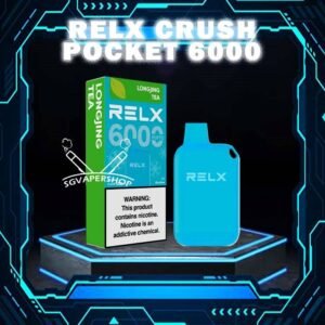RELX CRUSH POCKET 6000 DISPOSABLE - SG VAPER SHOP SINGAPORE SG The RELX Crush Pocket 6000 Puffs Disposable vape Ready stock at Singapore sg shop on sale for same day delivery. This kit offers a refreshing summer experience with its subtle sweetness, strong cooling effect, and moderate richness RELX Pocket features a puff count of up to 6k puffs, an atomizer with a mech coil 2.0, powered by 10W. Equipped with a 470mAh battery, it reaches 80% charge in just 45 minutes. Specifition :  Puffs: 6000 Puff Nicotine Strength : 3% Charging Time : Roughly 30-45min Battery Capacity : Type-C Rechargeable ⚠️RELX CRUSH POCKET 6000 FLAVOUR LINE UP⚠️ LongJing Tea Mint Freeze Peach Oolong Tea Root Beer Sea Salt Lemon Sour Plum Cola TieGuanYin Tea Watermelon Chill Icy Mineral Water Chrysanthemum SG VAPE COD SAME DAY DELIVERY , CASH ON DELIVERY ONLY. TAKE BULK ORDER /MORE ORDER PLS CONTACT ME : SGVAPERSHOP VIEW OUR DAILY NEWS INFORMATION VAPE : TELEGRAM CHANNEL