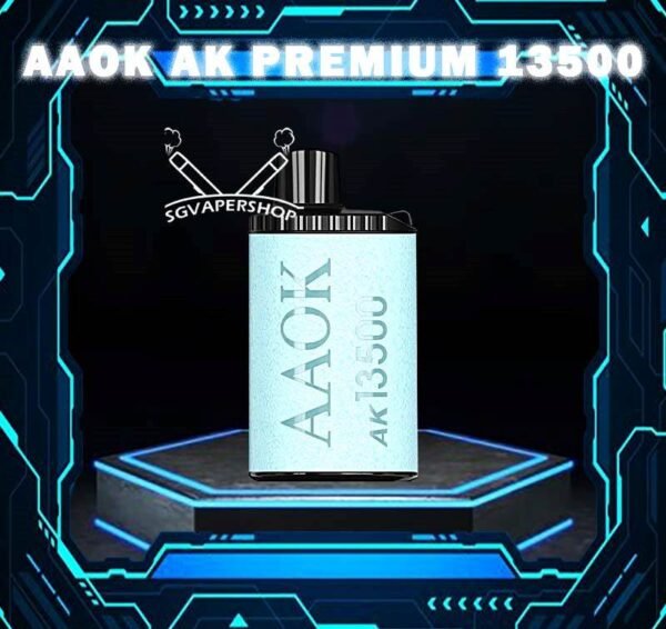 AAOK AK PREMIUM 13500 DISPOSABLE - SG VAPER SHOP SINGAPORE Experience the forefront of vaping innovation with the AAOK AK EVO PREMIUM 13500 Puffs Vape Ready stock in our sg singapore store online shop for same day delivery! An replacement for AAOK 13.5k Puffs. It design with same feature as a freebase e-juice disposable. But in this latest version it has bigger volume and stronger airflow to produce larger vapor clouds! Engineered to generate expansive clouds, this disposable pods enables vapers to indulge in deep inhalations and exhale dense plumes of vapor. It's poised to become the premier smoke-producing disposable vape available! Specifications: Puff : 13,500 Puffs Battery Capacity : 800 mAh Resistance : 1.0 ohm E-Juice Capacity : 16.5 ML Charging : Rechargeable with Type C Power : 13W Nicotine Strength : 3% Coil : Mesh Coil Charging Time : Roughly 15 min Airflow Adjustable Freebase E-Juice - Direct to lung ⚠️AAOK AK PREMIUM 13500 FLAVOUR LINE UP⚠️ Grape Bubblegum Strawberry Bubblegum Energy Drink Spritte Lychee Ice Mango Blackcurrant Strawberry Fanta Blueberry Vanilla Strawberry Vanilla Reed Bull 200+ (200 plus) SG VAPE COD SAME DAY DELIVERY , CASH ON DELIVERY ONLY. TAKE BULK ORDER /MORE ORDER PLS CONTACT ME : SGVAPERSHOP VIEW OUR DAILY NEWS INFORMATION VAPE : TELEGRAM CHANNEL