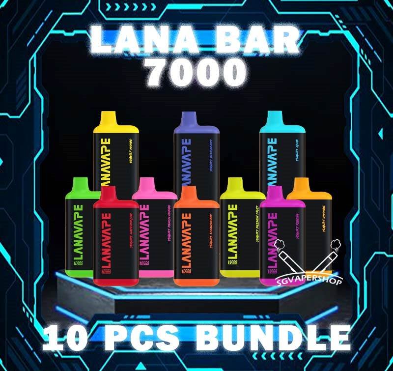 10PCS LANA BAR 7000 BUNDLE - SG VAPER SHOP Package Include: 10PCS X LANA BAR 7000 PUFFS DISPOSABLE Free Gift x1 Lana Bar 7000 Puffs is a compact and stylish disposable vape kit that offers a convenient and satisfying vaping experience, it is perfect for those who prefer a simple yet stylish look. One of the standout features of the Lanabar 7000 is its flavor options. The device offers a range of flavors to choose from, each with its own unique taste profile. The flavors are well-balanced and do not contain any harsh or irritant ingredients, making for a smooth and enjoyable vaping experience. Whether you prefer sweet, fruity, or menthol flavors, This vape has something for everyone. ⚠️LANA BAR 7000 FLAVOUR LINE UP⚠️ Yogurt Grape Yogurt Passion Fruit Yogurt Peach Mango Yogurt Watermelon Yogurt Peach Yogurt Blueberry Yogurt Aloe Yogurt Strawberry Yogurt Mango Yogurt Ribena Yogurt Orange SG VAPE COD SAME DAY DELIVERY , CASH ON DELIVERY ONLY. TAKE BULK ORDER /MORE ORDER PLS CONTACT ME : SGVAPERSHOP VIEW OUR DAILY NEWS INFORMATION VAPE : TELEGRAM CHANNEL