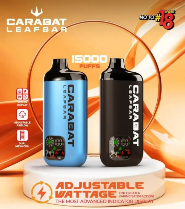 CARABAT LEAFBAR 15000 DISPOSABLE - SG VAPER SHOP SINGAPORE The CARABAT LEAFBAR 15000 DISPOSABLE is starter kit & prefilled cartridge pod system design,  The vape in stock on sale at Singapore sg shop for same day delivery. This kit is lasted production from CARABAT VAPE company, available 10 +plus flavour for singapore vaper choose!try it now! Specifications: Nicotine 5 % Approx. 15000 Puffs Safety Child Lock Dual Mesh Coil Adjustable Airflow Rechargeable Battery (Type C Port) ⚠️CARABAT LEAFBAR 15000 STARTER KIT & POD FLAVOUR LINE UP⚠️ Energy Drink Vanilla Milkshake Double Guava Popcorn Caramel Rootbeer Pineapple Berry Citrus Tobacco Vanilla Blackcurrant Lychee Watermelon Splash Mango Shak Honeydew Melon Lychee Blackcurrant Mango Watermelon SG VAPE COD SAME DAY DELIVERY , CASH ON DELIVERY ONLY. TAKE BULK ORDER /MORE ORDER PLS CONTACT ME : SGVAPERSHOP VIEW OUR DAILY NEWS INFORMATION VAPE : TELEGRAM CHANNEL