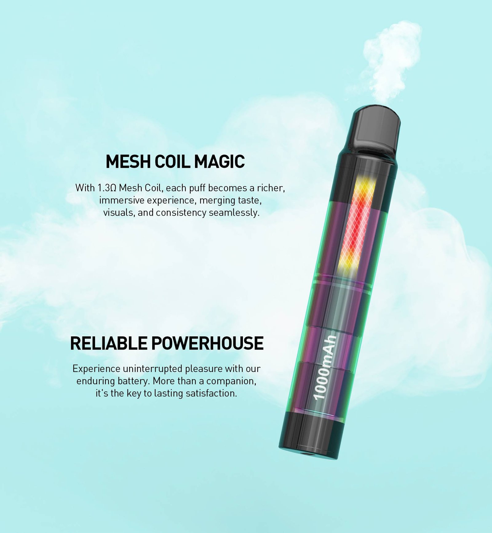 LANA PEN 2000 PUFFS Mesh Coil with 10000 mAh battery, Nicotine contains of 3.5%, E-liquid 6ML and 1.3ohm. The pen with 1.3ohm mesh coil, each puff becomes a richer, immersive experience, merging taste, visuals, and consistency seamlessly. Reliable Powerhouse Experience uninterrupted pleasure with our enduring battery. More than a companion, it's the key to lasting satisfaction. Visual Splendor with metal-textured appeal Step into visual delight as our metal-textured vapes showcase a spectrum of colors, each design radiating unique elegance. Flavour Palette Ranging from the richness of Tie Guan Yin Tea to the crisp refreshment of Cold Coke, choose the one or the ones that suit you the best.