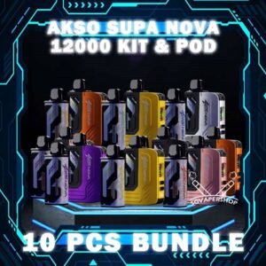 10PCS AKSO SUPA NOVA 12000 DISPOSABLE BUNDLE - SG VAPER SHOP SINGAPORE The 10PCS AKSO SUPA NOVA 12k DISPOSABLE BUNDLE Package include : 10 x AKSO SUPA NOVA 12K PUFFS DISPOSABLE 1 x Free Gift Free Delivery The AKSO SUPA NOVA 12000 puffs disposable vape is Starter Kit & Prefilled Pod design ,ready stock in our sg singapore store online shop for same day delivery. Introducing the 12k closed pod disposable vape, crafted for flexibility and ease of use. It features adjustable wattage ranging from 10W to 20W, allowing users to customize their vaping experience. Safety is paramount with a child lock and a rechargeable battery equipped with anti-overcharge and auto cut-off systems. Monitoring your vape is simple with liquid and battery indicators, ensuring you're always informed. Adjust the airflow to your liking and enjoy up to 12,000 puffs per cartridge. Plus, it's compatible with cartridges from the Akso Supa Pro series, offering compatibility and versatility for vapers. ⚠️AKSO SUPA NOVA 12000 FLAVOUR LINE UP⚠️ Blackcurrant Butter Mint Candy Chocolate Mint Honeydew Mango Oat Crunch Sirap Bandung Strawberry Banana Custard Strawberry Mango Strawberry Yam Cheese Vanilla Tobacco Apple Custard Milk Caramel Passion Soursop Mango Cranberry Grape Watermelon Gummy Mango Passion Grape SG VAPE COD SAME DAY DELIVERY , CASH ON DELIVERY ONLY. TAKE BULK ORDER /MORE ORDER PLS CONTACT ME : SGVAPERSHOP VIEW OUR DAILY NEWS INFORMATION VAPE : TELEGRAM CHANNEL