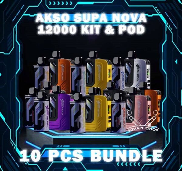 10PCS AKSO SUPA NOVA 12000 DISPOSABLE BUNDLE - SG VAPER SHOP SINGAPORE The 10PCS AKSO SUPA NOVA 12k DISPOSABLE BUNDLE Package include : 10 x AKSO SUPA NOVA 12K PUFFS DISPOSABLE 1 x Free Gift Free Delivery The AKSO SUPA NOVA 12000 puffs disposable vape is Starter Kit & Prefilled Pod design ,ready stock in our sg singapore store online shop for same day delivery. Introducing the 12k closed pod disposable vape, crafted for flexibility and ease of use. It features adjustable wattage ranging from 10W to 20W, allowing users to customize their vaping experience. Safety is paramount with a child lock and a rechargeable battery equipped with anti-overcharge and auto cut-off systems. Monitoring your vape is simple with liquid and battery indicators, ensuring you're always informed. Adjust the airflow to your liking and enjoy up to 12,000 puffs per cartridge. Plus, it's compatible with cartridges from the Akso Supa Pro series, offering compatibility and versatility for vapers. ⚠️AKSO SUPA NOVA 12000 FLAVOUR LINE UP⚠️ Blackcurrant Butter Mint Candy Chocolate Mint Honeydew Mango Oat Crunch Sirap Bandung Strawberry Banana Custard Strawberry Mango Strawberry Yam Cheese Vanilla Tobacco Apple Custard Milk Caramel Passion Soursop Mango Cranberry Grape Watermelon Gummy Mango Passion Grape SG VAPE COD SAME DAY DELIVERY , CASH ON DELIVERY ONLY. TAKE BULK ORDER /MORE ORDER PLS CONTACT ME : SGVAPERSHOP VIEW OUR DAILY NEWS INFORMATION VAPE : TELEGRAM CHANNEL