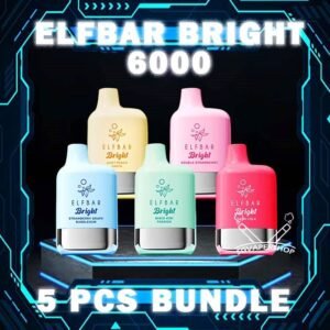 5 X ELFBAR BRIGHT 6000 BUNDLE - SG VAPER SHOP SINGAPORE 5 X ELFBAR BRIGHT 6000 BUNDLE Package include : 5PCS x ELFBAR BRIGHT 6K PUFFS FREE DELIVERY The Elfbar Bright 6000 Puffs Disposable vape ready stock in our sg singapore store online shop for same day delivery. Feel the elf bar bright 6k combination of power and flavor. With QUAQ MESH, every puff unleashes a powerful throat hit bursting with flavor. Fresh Taste, Fresh Vibes! Newest flavor lineup yet. Indulge in rich, satisfying tastes that make every inhale a delight. Try it now ELF BAR BRIGHT ! Note: Battery power shall not be released normally when the ambient temperature is lower than -5℃. We suggest before the activation, this product shall be left in a warm environment for about three days to restore battery discharge capacity. ⚠️ELFBAR BRIGHT 6000 FLAVOUR LIST⚠️ Apple Strawberry Mango Bubblegum Mint Double Peach Mango Watermelon Double Strawberry Ice Cream Double Strawberry Juicy Peach Fanta Lemon Cola Lychee Grape Honeydew Mixed Kiwi Passion Strawberry Grape Bubblegum SG VAPE COD SAME DAY DELIVERY , CASH ON DELIVERY ONLY. TAKE BULK ORDER /MORE ORDER PLS CONTACT ME : SGVAPERSHOP VIEW OUR DAILY NEWS INFORMATION VAPE : TELEGRAM CHANNEL