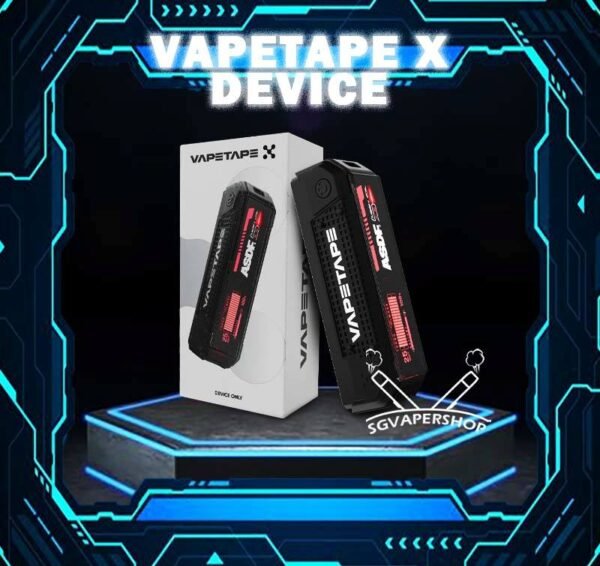 VAPETAPE X DEVICE - SG VAPER SHOP SINGAPORE The VAPETAPE X Device Compatible with UNPLUG & OFFGRID Pod. features a larger TFT LCD interactive screen for real-time monitoring of wattage, mode, and battery levels. Switch between three distinct modes with three clicks, enable or disable child lock with five clicks for added safety, and select from 13W, 19W, or 25W wattage control. Equipped with a 1000mAh upgraded battery and clear battery indicator, VAPETAPE – X delivers a safer, longer-lasting, and highly personalized vaping experience. Please Noted: The original package device only battery,NO WITH FLAVOUR. Compatible with UNPLUG & OFFGRID Pod. Purchases Vapetape Unplug pod / Offgrid Pod HERE. Specifications : Bigger Interactive Display Screen Wattage Control 3 Mode Selection Control Battery Capacity : 1000 mAh Child Lock Protection SG VAPE COD SAME DAY DELIVERY , CASH ON DELIVERY ONLY. TAKE BULK ORDER /MORE ORDER PLS CONTACT ME : SGVAPERSHOP VIEW OUR DAILY NEWS INFORMATION VAPE : TELEGRAM CHANNEL